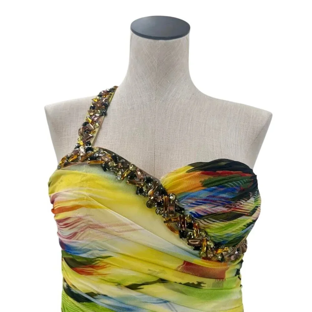 Alyce Designs Multicolor Yellow Jeweled Trumpet Dress - Picture 2 of 9